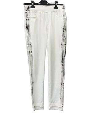 NEW ZANNZA COUTURE women's cotton pants with black detail in white